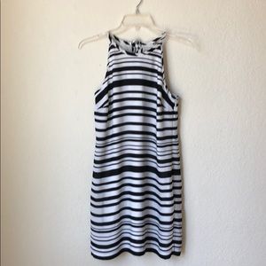 Halter striped dress.